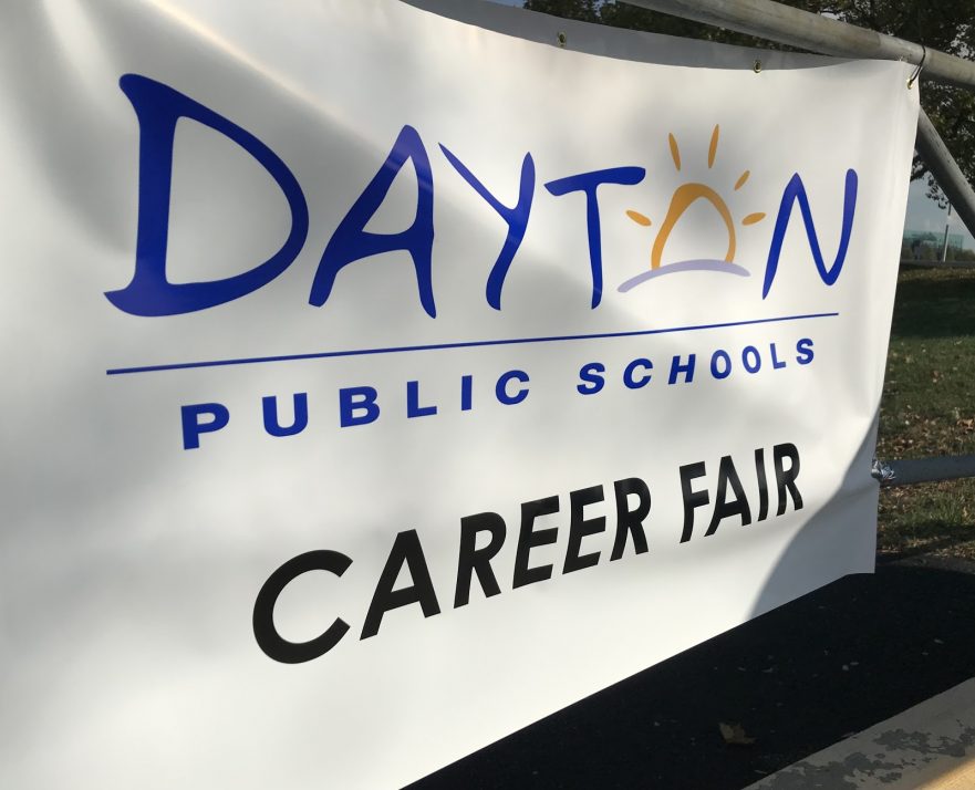 Dayton Public Schools Career Fair Sign.